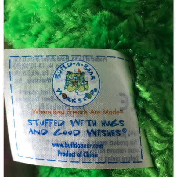 Build A Bear Friendly Frog 16" Plush Green Smiling Stuffed Animal BABW spring - Picture 8 of 9